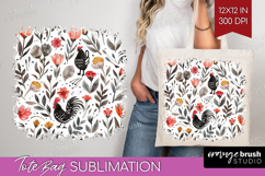 Floral Animals Tote Bag - Farm Animals Tote Bag PNG Product Image 1