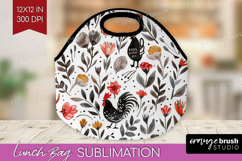 Floral Animals Lunch Bag - Farm Animals Lunch Bug PNG Product Image 1