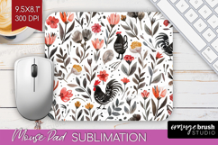 Floral Animals Mouse Pad Sublimation - Farm Animals Mousepad Product Image 1