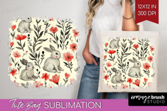 Floral Animals Tote Bag - Farm Animals Tote Bag PNG Product Image 1
