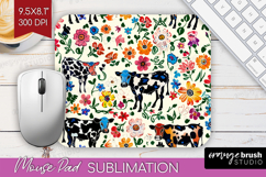 Floral Animals Mouse Pad Sublimation - Farm Animals Mousepad Product Image 1