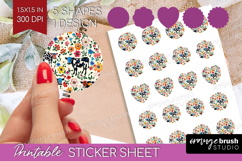 Floral Animals Round Sticker - Farm Animals Printable Sheet Product Image 1
