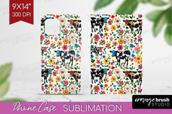Floral Animals Phone Case PNG - Farm Animals Case PNG Product Image 1