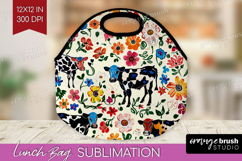 Floral Animals Lunch Bag - Farm Animals Lunch Bug PNG Product Image 1