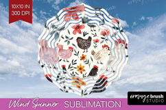 Floral Animals Wind Spinner Sublimation PNG - Farm Animals Product Image 1