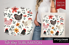 Floral Animals Tote Bag - Farm Animals Tote Bag PNG Product Image 1