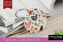 Floral Animals Keychain PNG - Farm Animals Keychain Product Image 1