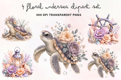 Floral Undersea Clipart Set PNG Product Image 1