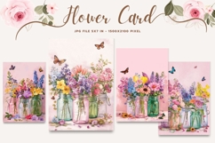 Flower Card Floral Border Card Printable Gift Card_2 Product Image 1