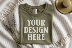 Folded Bella Canvas 3001 Flat Lay T-Shirt Mockup Product Image 1