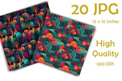 Fantasy Forest Digital paper bundle, seamless patterns Product Image 3