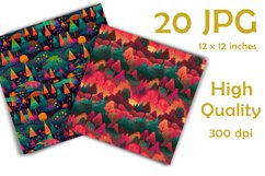 Fantasy Forest Digital paper bundle, seamless patterns Paper Product Image 3