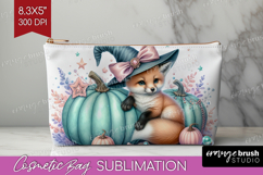 Fox Halloween Cosmetic Bag Coquette Makeup Bag PNG Product Image 1