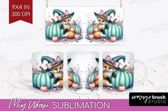 Fox Halloween Mug Wrap Coquette Mug PNG Sublimation Product Image 1