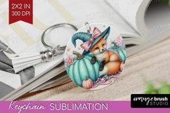 Fox Halloween Keychain PNG Coquette Keychain Sublimation Product Image 1