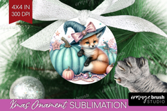 Fox Halloween Ornament PNG Coquette PNG Sublimation Product Image 1