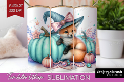 Fox Halloween Tumbler Wrap Coquette Tumbler PNG Sublimation Product Image 1