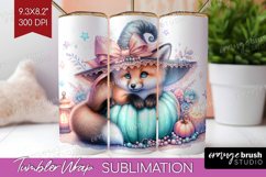 Fox Halloween Tumbler Wrap Coquette Tumbler PNG Sublimation Product Image 1