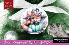 Fox Halloween Ornament PNG Coquette PNG Sublimation Product Image 1