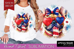 French Bulldog Dog Round Tshirt Background 4th Of July PNG Product Image 1
