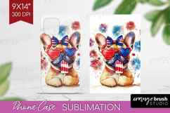 French Bulldog Dog Phone Case PNG 4th Of July Case PNG Product Image 1