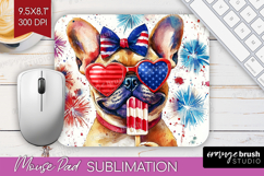 French Bulldog Dog Mouse Pad Sublimation 4th Of July PNG Product Image 1