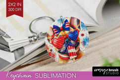 French Bulldog Dog Keychain PNG 4th Of July Keychain Product Image 1