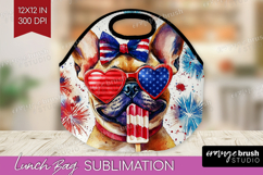 French Bulldog Dog Lunch Bag 4th Of July Lunch Bug PNG Product Image 1