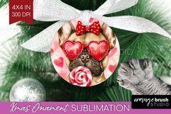 French Bulldog Valentine Ornament PNG Valentines Day PNG Product Image 1