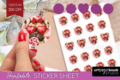 French Bulldog Valentine Round Sticker Valentines Day Product Image 1