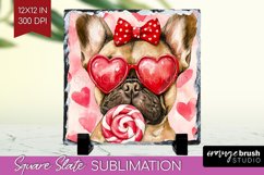 French Bulldog Valentine Slate PNG Valentines Day Square Product Image 1