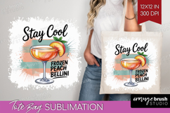 Frozen Peach Bellini Cocktail Tote Bag Summer Drink Tote Bag Product Image 1
