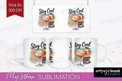 Frozen Peach Bellini Cocktail Mug Wrap Summer Drink Mug PNG Product Image 1