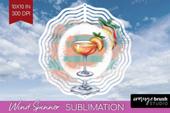 Frozen Peach Bellini Cocktail Wind Spinner Sublimation PNG Product Image 1