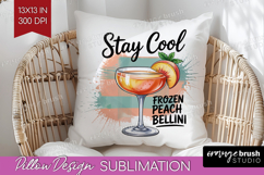 Frozen Peach Bellini Cocktail Pillow Sublimation Summer PNG Product Image 1