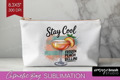 Frozen Peach Bellini Cocktail Cosmetic Bag Summer Drink Bag Product Image 1