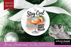 Frozen Peach Bellini Cocktail Ornament PNG Summer Drink PNG Product Image 1