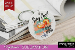 Frozen Peach Bellini Cocktail Keychain PNG Summer Drink Product Image 1