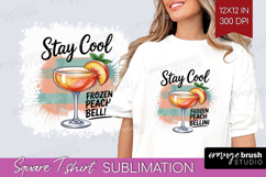 Frozen Peach Bellini Cocktail Square Tshirt Background Drink Product Image 1