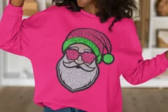Glitter Santa PNG, Santa SVG, Santa with sunglasses PNG Product Image 5