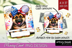 German Shepherd Dog Money Card PNG 4th of July Money Card Product Image 1