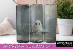 Ghost Tumbler Wrap - Vintage Halloween Tumbler Sublimation Product Image 1