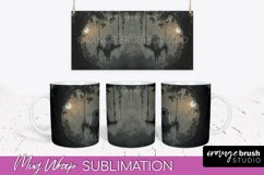 Ghost Mug Wrap - Vintage Halloween Mug Sublimation Design Product Image 1