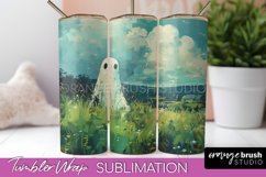 Ghost Tumbler Wrap - Vintage Halloween Tumbler Sublimation Product Image 1