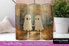 Ghost Tumbler Wrap - Vintage Halloween Tumbler Sublimation Product Image 1