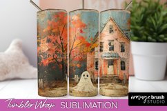 Ghost Tumbler Wrap - Vintage Halloween Tumbler Sublimation Product Image 1