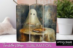 Ghost Tumbler Wrap - Vintage Halloween Tumbler Sublimation Product Image 1