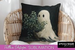Halloween Pillow Cover - Cute Ghost Pillow Sublimation Product Image 1