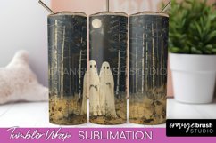 Ghost Tumbler Wrap - Vintage Halloween Tumbler Sublimation Product Image 1