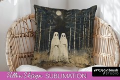 Halloween Pillow Cover - Cute Ghost Pillow Sublimation Product Image 1